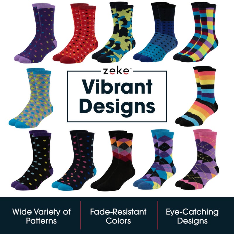ZEKE Crazy Socks for Kids - Boys Funky Dress Socks - Funny Cool Silly Fun Socks - Wacky Novelty Gift (Style Z, Medium) - Image 5